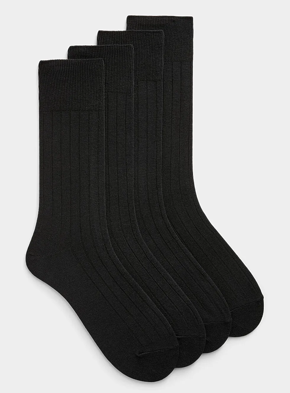 Neutral ribbed dress socks