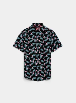 Nocturnal flamingo shirt