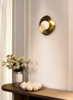 Nopal brass asymmetrical light fixture