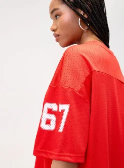 Number loose-fit jersey T-shirt