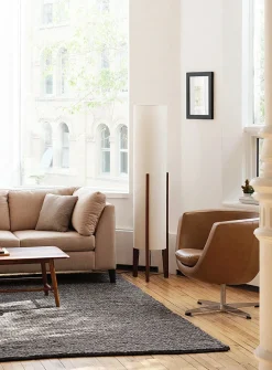 Oak base tubular lamp