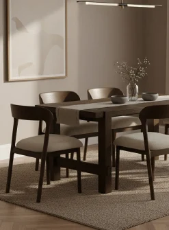 Oak wood dining room chairs
