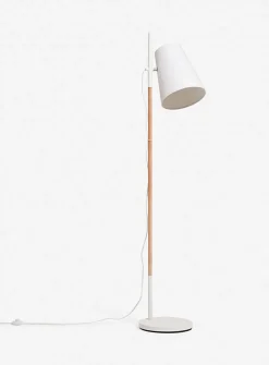 Oak-insert floor lamp