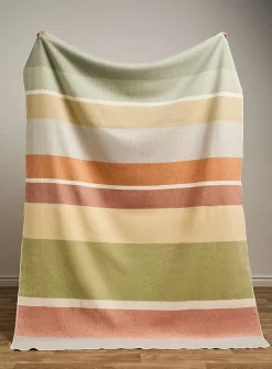 Oasis colourful stripes throw