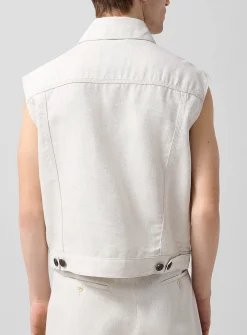 Oatmeal twill workwear vest