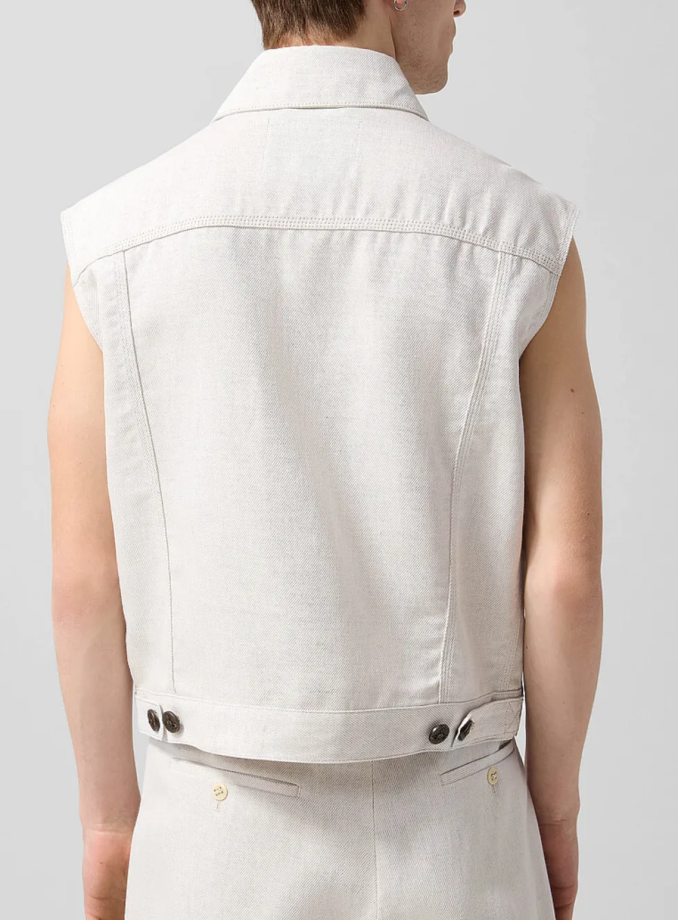 Oatmeal twill workwear vest