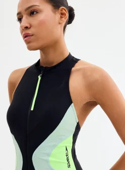 Ocean Flex high-neckline zipped one-piece