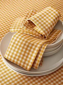 Ochre gingham napkins