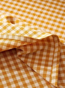 Ochre gingham tablecloth