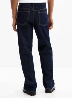Ochre-topstitching indigo jean