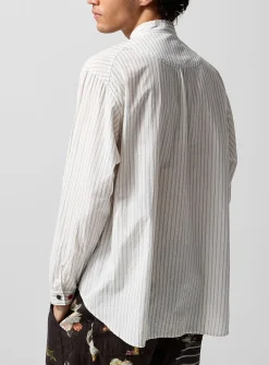 Officer collar slip-on floral shirt