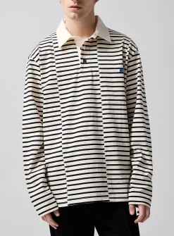 Offset stripes rugby polo shirt