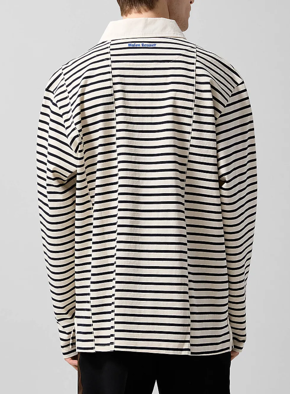 Offset stripes rugby polo shirt