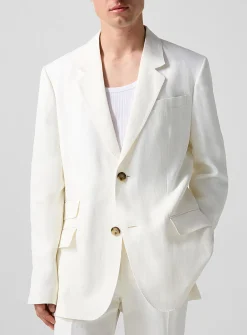 Off-white linen-blend jacket