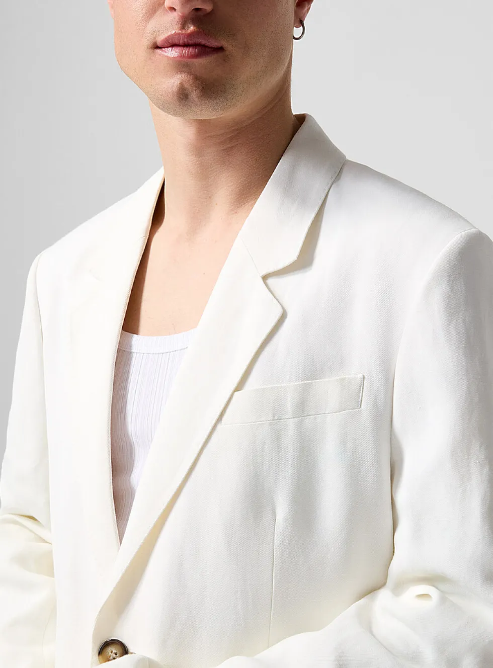 Off-white linen-blend jacket