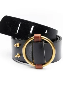Olie wide leather belt