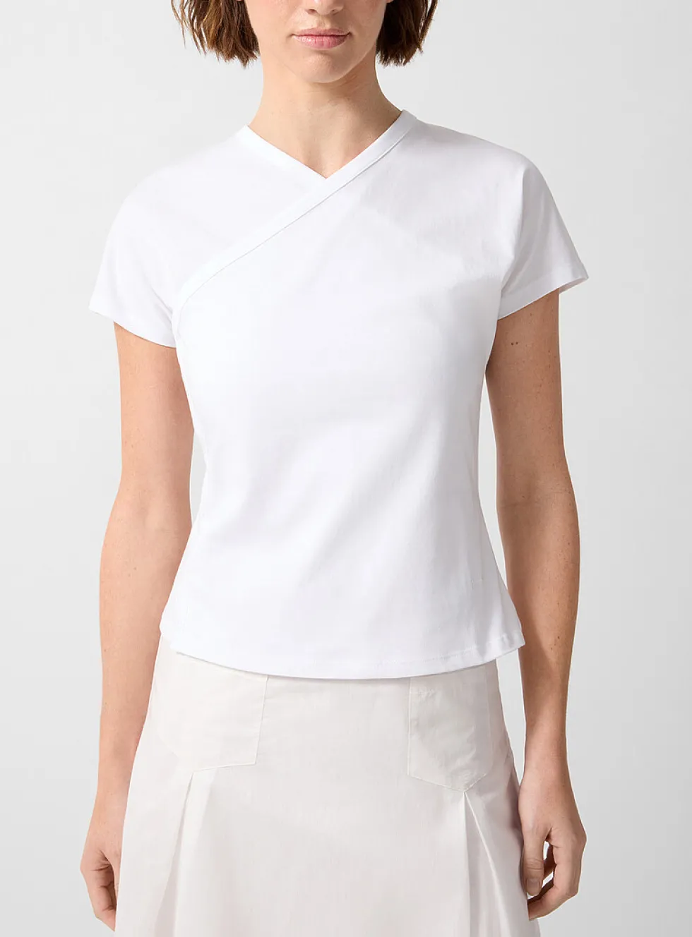 Olimpia crossover batwing-sleeve cotton T-shirt