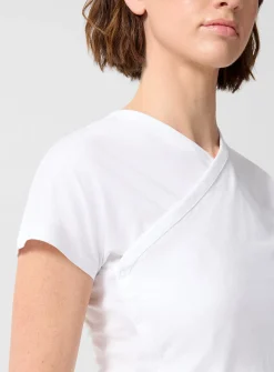 Olimpia crossover batwing-sleeve cotton T-shirt