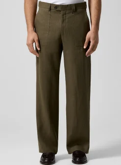 Olive pure linen pant