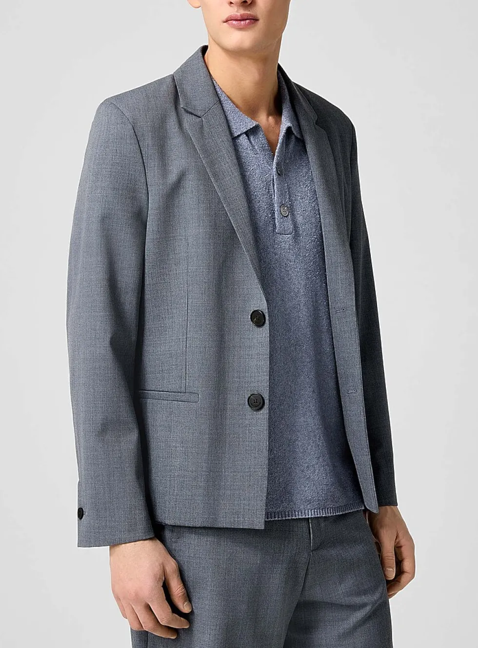 Oliver cropped heathered grey blazer