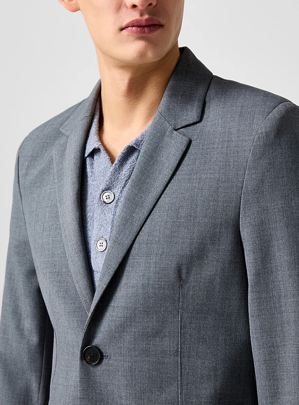 Oliver cropped heathered grey blazer