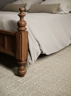Oliver topstitched lines handcrafted rug