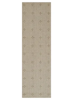 Oliver topstitched mini-patterns handcrafted hallway rug