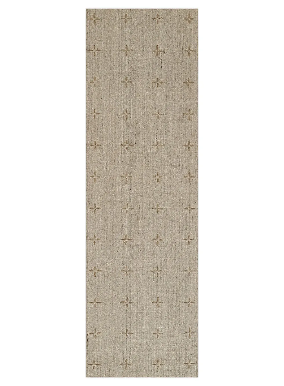 Oliver topstitched mini-patterns handcrafted hallway rug