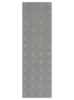 Oliver topstitched mini-patterns handcrafted hallway rug
