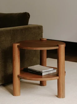 Olsen round wood side table