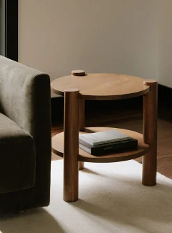 Olsen round wood side table