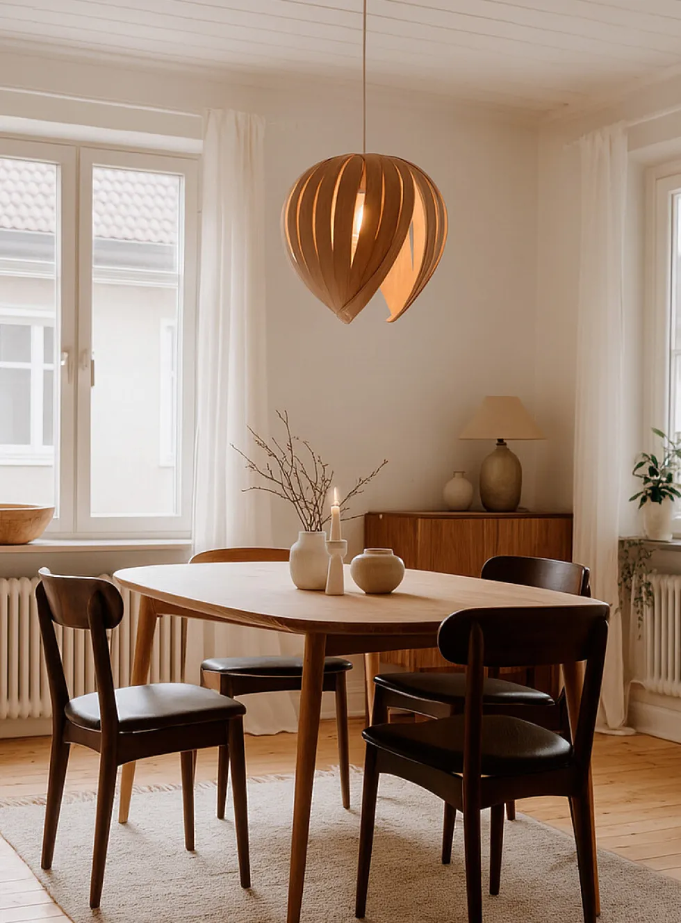 Open hazelnut hanging lamp