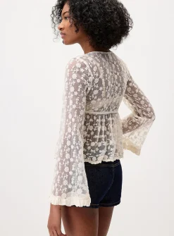 Open lace blouse