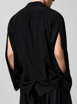 Open sleeves double lapel flowy blazer