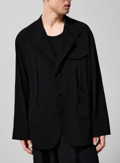 Open sleeves double lapel flowy blazer