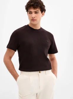 Openwork dot knit T-shirt