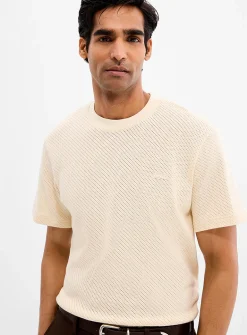 Openwork dot knit T-shirt