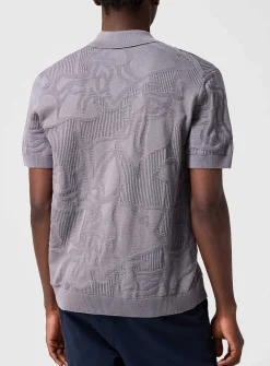 Openwork knit cabana shirt