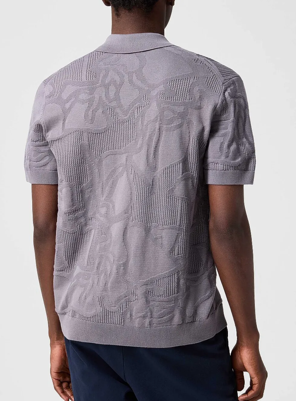 Openwork knit cabana shirt