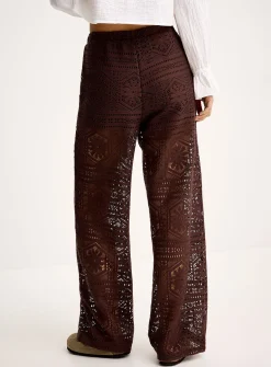 Openwork knit pant