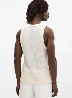Openwork knit tank
