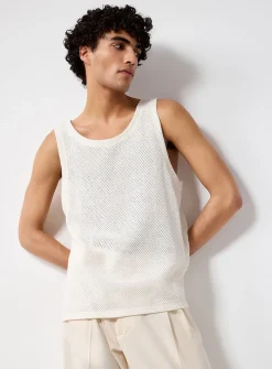 Openwork knit tank
