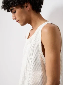 Openwork knit tank