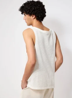 Openwork knit tank