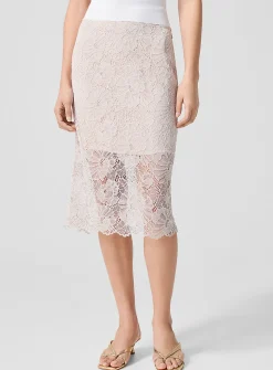 Openwork lace pencil skirt