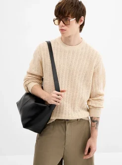Openwork rib-knit sweater