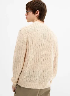 Openwork rib-knit sweater