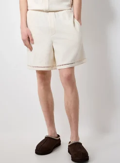Openwork-detail textured pyjama short