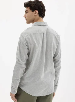 Optical check linen shirt