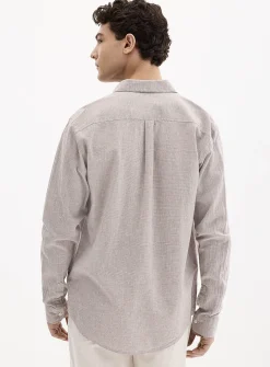 Optical check linen shirt